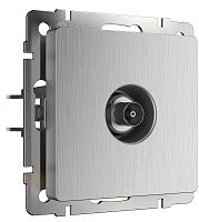 Розетка TV Оконечная без рамки Werkel 1-м. серебряный рифленый картинка